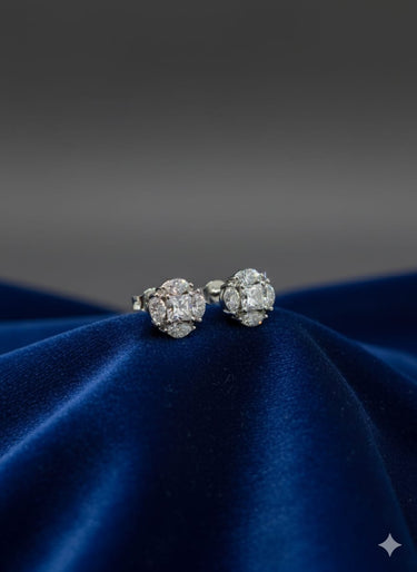 925 Silver Clustered Earrings